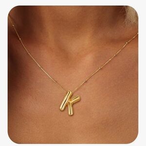 Bronze Gold Initial “K” Necklace - 18 inches
